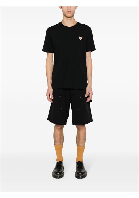 fox head patch t-shirt man black MAISON KITSUNÉ | LM00104KJ0008P199